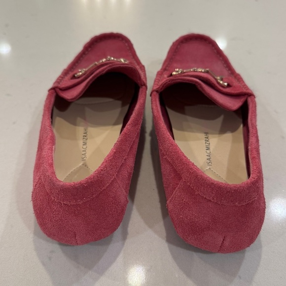 Isaac Mizrahi Annie Pink Suede Horse Bit Driving Moccasins Loafers Size 8 - Picture 3 of 6